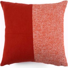 Vanelli Home Yılbaşı Yarı Düz Yarı Kırçıl Kırmızı 50x50 Yünlü Kare Kırlent Kılıfı 005720