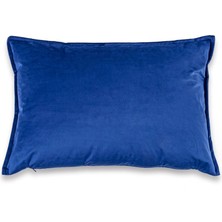 Vanelli Home Saks Mavi Kadife Kulaklı 35X55 cm Dikdörtgen Kırlent Kılıfı