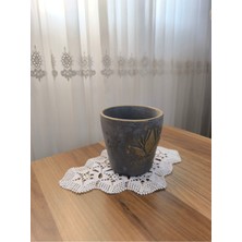 Doğa Garden 2 Adet Gold Eskitme Beton Orkide Saksısı Antrasit Renkli