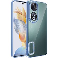 Prolysus Huawei Honor 90 Kılıf Logo Açık Renkli Kenarlı Arkası Şeffaf Silikon Kapak