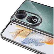 Prolysus Huawei Honor 90 Kılıf Logo Açık Renkli Kenarlı Arkası Şeffaf Silikon Kapak