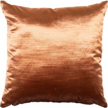 Vanelli Home Warm Winter Parlak Kadife Turunç 45x45 cm Kare Kırlent Kılıfı