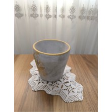 Doğa Garden 2 Adet Gold Eskitme Beton Orkide Saksısı Gri-Gold Renkli