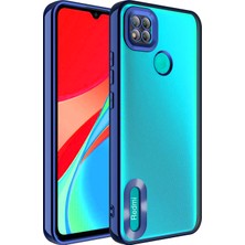 Prolysus Xiaomi Redmi 9c Kılıf Kamera Korumalı Logo Açık Renkli Kenarlı Arkası Şeffaf Silikon Kapak