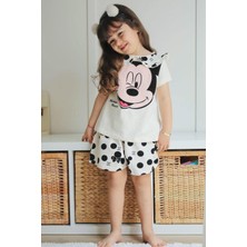 Modaviki Full Baskı Figürlü Ikili Takım Ekru MDVK108