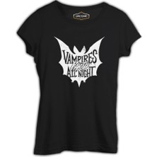 Lord T-Shirt Cadılar Bayramı - Vampir Gece Partisi Siyah Bayan Tshirt
