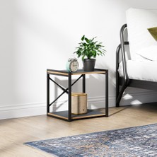 Güzelkan Madeni Eşya Çok Amaçlı Komodin Metal Ayaklı Raflı Sehpa Füme 1384