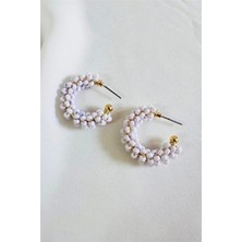 Petek Aksesuar Pastel Renk Tasarım Boncuk Halka Küpe