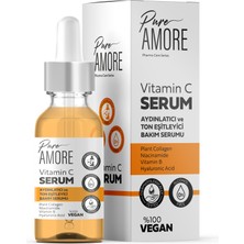 Pure Amore C Vitaminli Aydınlatıcı ve Ton Eşitleyici Hyaluronik Asitli Bakım Serumu 30 ml