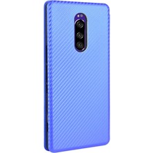 Mays Shop Kart Tutucu Kickstand ile Sony Xperia 1 Manyetik Karbon Fiber Için Kılıf (Yurt Dışından)