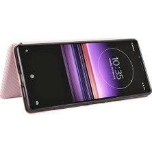 Mays Shop Kart Tutucu Kickstand ile Sony Xperia 1 Manyetik Karbon Fiber Için Kılıf (Yurt Dışından)