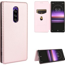 Mays Shop Kart Tutucu Kickstand ile Sony Xperia 1 Manyetik Karbon Fiber Için Kılıf (Yurt Dışından)