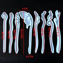 Hobiflex Epoksi Reçine Silikon Kalıp Ithal  8 Adet Topuz Toka Kalıbı Set Yüksek Kalite  HB100215 - 0001