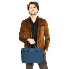 Necati Çanta Macbook Organizer Laptop Evrak Çantası 13 & 14 Inç Lacivert