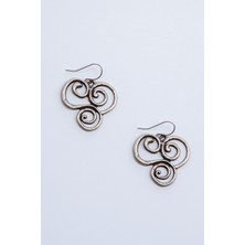 Lila Rosa Etnik Otantik Tasarım Pirinç Küpe