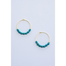 Lila Rosa Etnik Otantik Halka Küpe