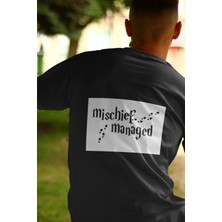 Taslug Mischief Siyah Pamuklu Oversize Tişört (Unisex) L