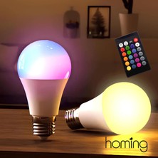 Homing Rgb Multicolor Kumandalı LED Ampul 9 W E-27 6500K Renk Sıcaklığı ile Enerji Tasarruflu