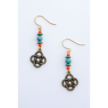 Lila Rosa Etnik Otantik Küpe