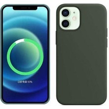 Miscase  Iphone 12 Pro Max Magsafe Silikon Case Telefon Kılıfı  Koyu Yeşil