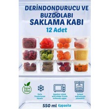 Bright Practical 550 ml Derin Dondurucu ve Buzdolabı Saklama Kabı 12' Li Set (Gıda Temasına Uygun)