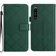 Mays Home1 Sony Xperia 1 Iii Için Flip Case Cüzdan Pu Deri Kart Yuvası Standı Elmas (Yurt Dışından)