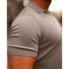 Tarz Cool Erkek Patlı Kısa Kollu Polo Yaka Triko T-Shirt