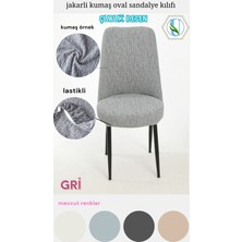 Uy Style Jakarli Kumaş Oval Sandalye Kılıfı,sandalye Örtüsü Çubuk Desen 6 Adet