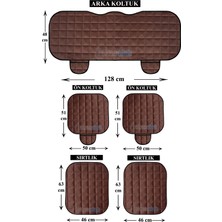 Mısırlı Grup Lüx Soft Cepli Ortopedik Kadife Dokulu Oto Ön Koltuk Sırtlı Minder ve Arka Alt Minder Set (N0:5)-Kahve