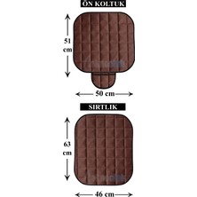 Mısırlı Grup Lüx Soft Cepli Ortopedik Kadife Dokulu Oto Ön Koltuk Alt Minder ve Arka Koltuk Alt Minder Set N0:3-Kahve