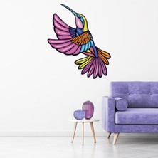 Jeronkarji Pembe Tasarım Sinek Kuşu Dekoratif Duvar Sticker Çıkartma Yatak Çocuk Odası