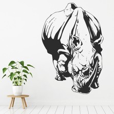 Jeronkarji Kızgın Gergedan Afrika Hayvanları Dekoratif Duvar Sticker Çıkartma Yatak Çocuk Odası