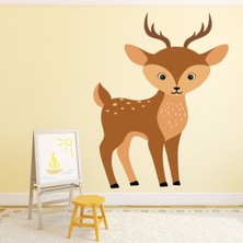 Jeronkarji Sevimli Geyik Kreş Dekoratif Duvar Sticker Çıkartma Yatak Çocuk Odası