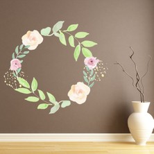 Jeronkarji Çiçek Çelenk Çerçeve Çiçek Yaprakları Dekoratif Duvar Sticker Çıkartma Ofis Oturma Odası
