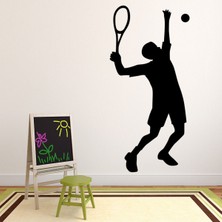 Jeronkarji Tenis Oyuncusu Yüksek Servis Tenis Dekoratif Duvar Sticker Çıkartma Spor Salonu Çocuk Odası