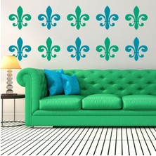 Jeronkarji Fleur De Lis Çini Çiçek Çini Dekoratif Duvar Sticker Çıkartması Ofis Oturma Odası