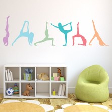 Jeronkarji Gökkuşağı Dansçıları Jimnastik Dekoratif Duvar Sticker Çıkartma Spor Salonu Çocuk Odası
