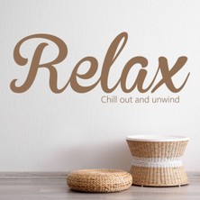 Jeronkarji Relax Banyo Yazılı Dekoratif Duvar Sticker Çıkartma Ofis Oturma Odası