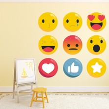 Jeronkarji Emoji Paketi Dekoratif Duvar Çıkartma Seti Bebek Çocuk Odası