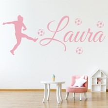 Jeronkarji Kişiye Özel Isim Kızlar Futbol Strike Dekoratif Duvar Sticker Çıkartması Bebek Çocuk Odası