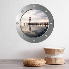 Jeronkarji Deniz Feneri Iskele Lombar Dekoratif Duvar Sticker Çıkartma Bebek Çocuk Odası