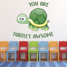 Jeronkarji Turtley Harika Eğlenceli Yazılı Dekoratif Duvar Sticker Çıkartma Oturma Odası Salon