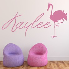 Jeronkarji Kişiye Özel Isimli Flamingo Dekoratif Duvar Sticker Çıkartması Bebek Çocuk Odası