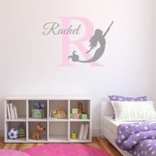 Jeronkarji Kişiye Özel Isim ve Harfli Denizkızı Kreş Dekoratif Duvar Sticker Çıkartması Bebek Çocuk Odası