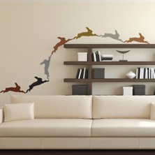 Jeronkarji Sıçrayan Tavşan Tavşan Dekoratif Duvar Çıkartma Paketi Yatak Çocuk Odası