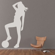 Jeronkarji Kadın Futbolcu Spor Dekoratif Duvar Sticker Çıkartma Spor Salonu Çocuk Odası
