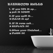 Jeronkarji Banyo Kuralları Banyo Yazılı Dekoratif Duvar Sticker Çıkartması Ofis Oturma Odası