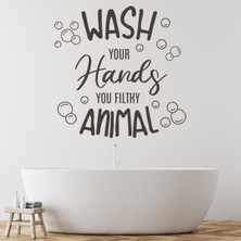 Jeronkarji Ellerinizi Yıkayın Pis Hayvan Banyo Dekoratif Duvar Sticker Çıkartma Ofis Oturma Odası