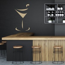 Jeronkarji Martini Cam Kokteyl Dekoratif Duvar Sticker Çıkartma Ofis Oturma Odası