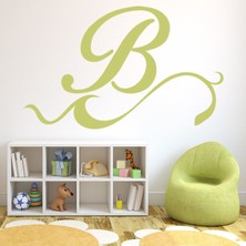 Jeronkarji Kişiye Özel Harf Girdap Dekoratif Duvar Sticker Çıkartması Bebek Çocuk Odası